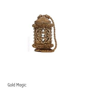 Gold Beaded Lantern Clutch Bag